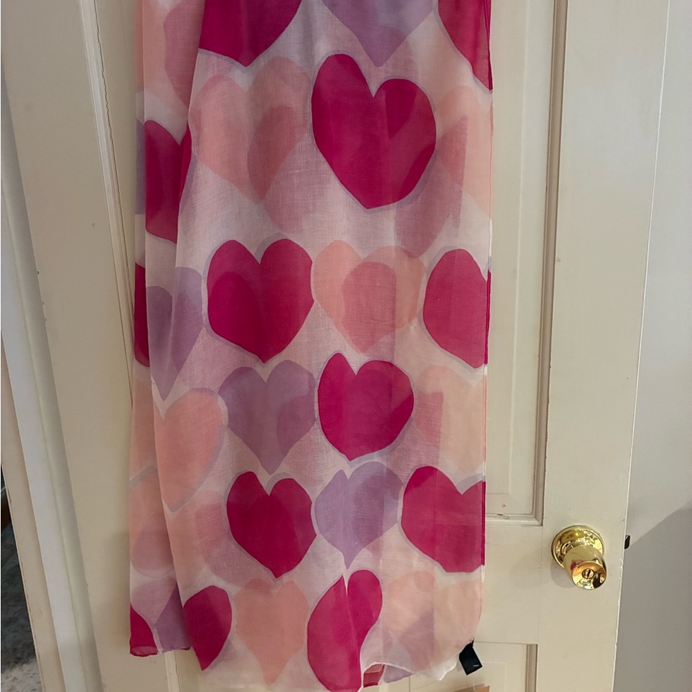 Steve Madden Pink and Purple Heart Scarf